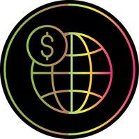 Global Business Line Gradient Due Color Icon Design vector