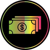 Dollar Glyph Due Color Icon Design vector