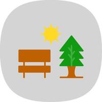 Park Flat Curve Icon Design vector