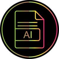 AI File Format Line Gradient Due Color Icon Design vector