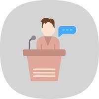 Leader Chat Flat Curve Icon Design vector
