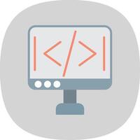 Programming Flat Curve Icon Design vector