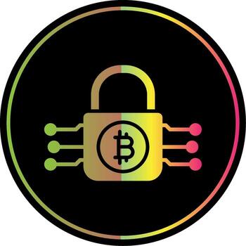 bitcoin cifrado glifo debido color icono diseño vector