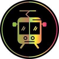 Tram Glyph Due Color Icon Design vector