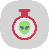 Aliens Flat Curve Icon Design vector
