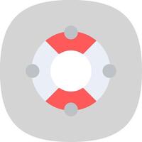 Lifebuoy Flat Curve Icon Design vector