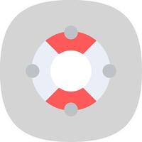 Lifebuoy Flat Curve Icon Design vector