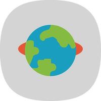 Planet Flat Curve Icon Design vector