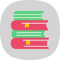 Books Flat Curve Icon Design vector