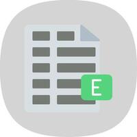 Excel Flat Curve Icon Design vector