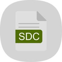 SDC File Format Flat Curve Icon Design vector