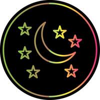 Moon Line Gradient Due Color Icon Design vector