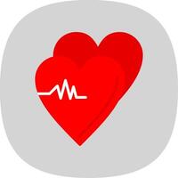 Heart Flat Curve Icon Design vector