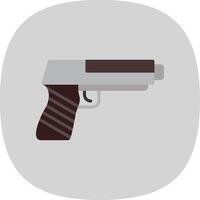 pistola plano curva icono diseño vector