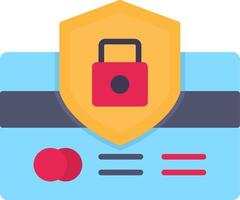 Credit Card Security Flat Curve Icon Design vector