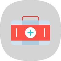 First Aid Kit Flat Curve Icon Design vector