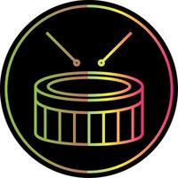 Snare Drum Line Gradient Due Color Icon Design vector