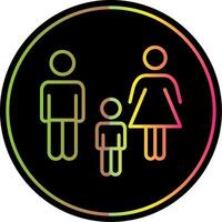 Family Line Gradient Due Color Icon Design vector