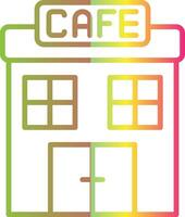 café línea degradado debido color icono diseño vector