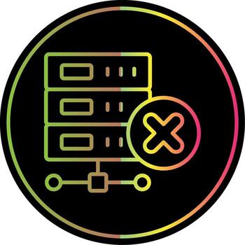 Delete Database Line Gradient Due Color Icon Design vector