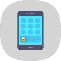 Mobile Flat Curve Icon Design vector