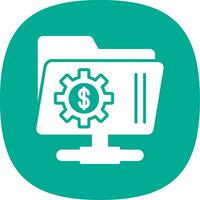 Network Folder Glyph Curve Icon Design vector