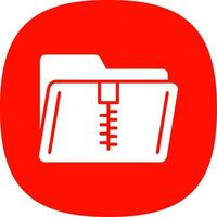 Zip Folder Glyph Curve Icon Design vector