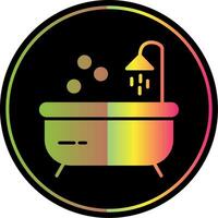 bañera glifo debido color icono diseño vector