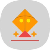 Kite Flat Curve Icon Design vector