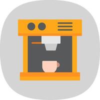 café máquina plano curva icono diseño vector