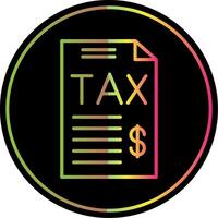 Tax Line Gradient Due Color Icon Design vector