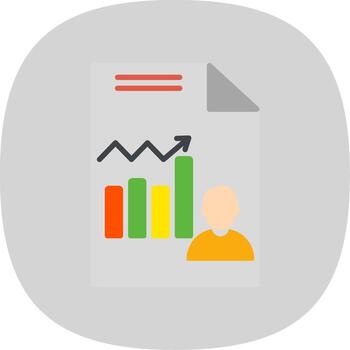 Bar Presentation Flat Curve Icon Design vector