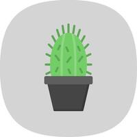 cactus plano curva icono diseño vector