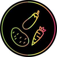 Vegetables Line Gradient Due Color Icon Design vector