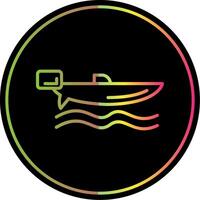 Speed Boat Line Gradient Due Color Icon Design vector
