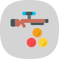 Paintball Flat Curve Icon Design vector