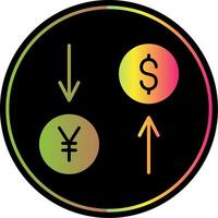 Exchange Rate Glyph Due Color Icon Design vector
