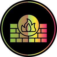 Firewall Glyph Due Color Icon Design vector