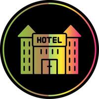 hotel glifo debido color icono diseño vector