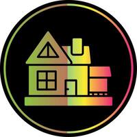 House Glyph Due Color Icon Design vector