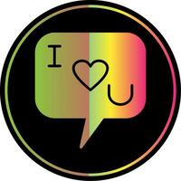 I Love You Glyph Due Color Icon Design vector