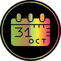 octubre 31 glifo debido color icono diseño vector