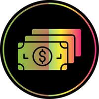 dinero glifo debido color icono diseño vector