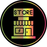 Store Glyph Due Color Icon Design vector
