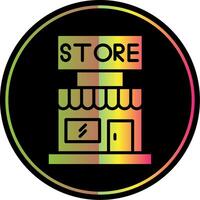 Store Glyph Due Color Icon Design vector