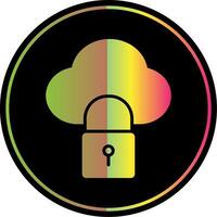 Cloud Lock Glyph Due Color Icon Design vector