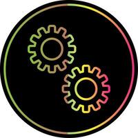 Cogwheel Line Gradient Due Color Icon Design vector