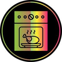 horno glifo debido color icono diseño vector