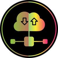 Cloud Glyph Due Color Icon Design vector