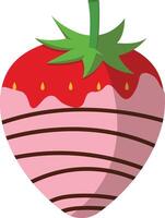 Strawberry Coated Chocolate with Cartoon Style. Illustration Design vector